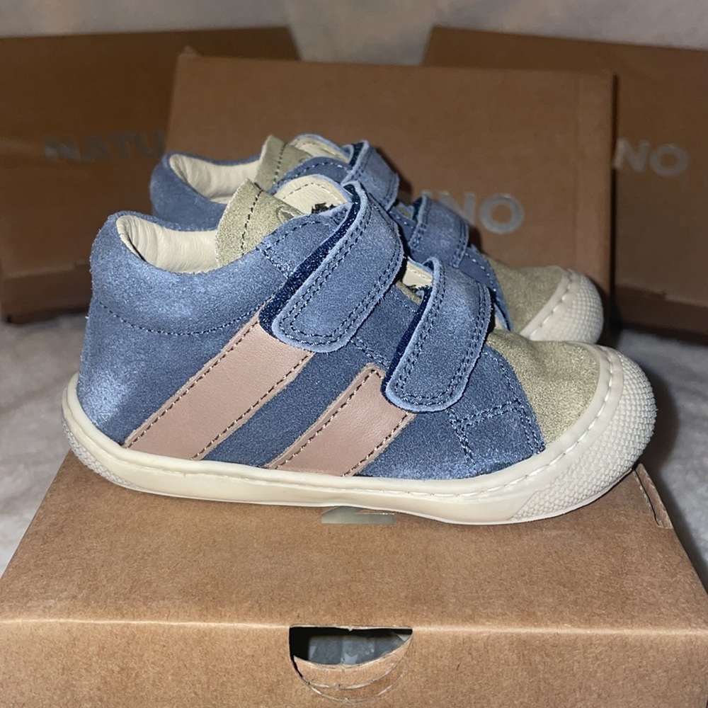 NWT NATURINO MACKS VL Boys First-steps Leather and Suede Shoes in Blue - Picture 10 of 15